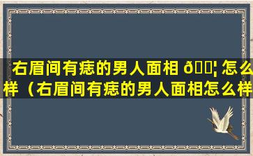 右眉间有痣的男人面相 🐦 怎么样（右眉间有痣的男人面相怎么样图解）